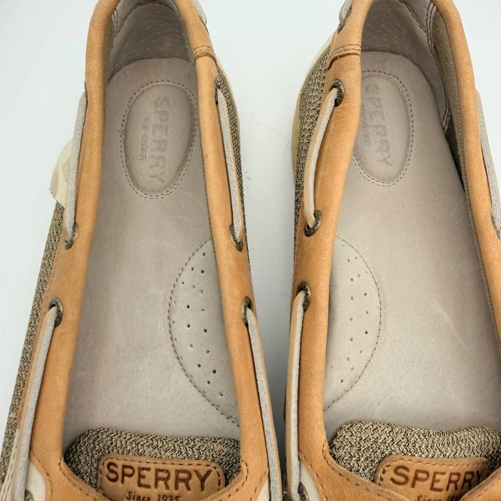 Sperry‎ Top-Sider Angelfish Boat Shoes Leather Mesh Tan Womens 11M Brown